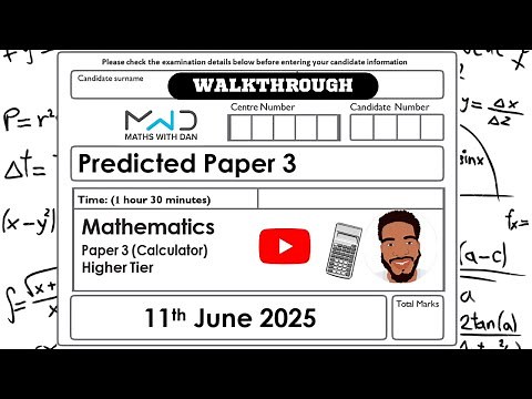 Edexcel GCSE Maths | Predicted Paper 3 | Higher Tier | June 2025 | Walkthrough | MathsWithDan