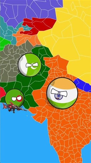पूरा पाकिस्तान पर हिंदुस्तान ने कब्ज़ा किया !! 😎❤️ !! 💀♥️ #country balls #map#india