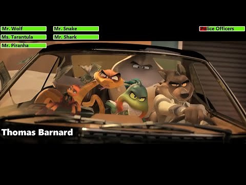 The Bad Guys (2022) Opening Chase with healthbars