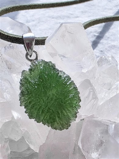 Genuine Moldavite Silver Pendant: 4.3g Meteorite Necklace, Certificate Included - Etsy Australia