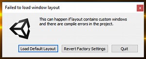 Can not Launch Unity Due to "Failed to load window layout"