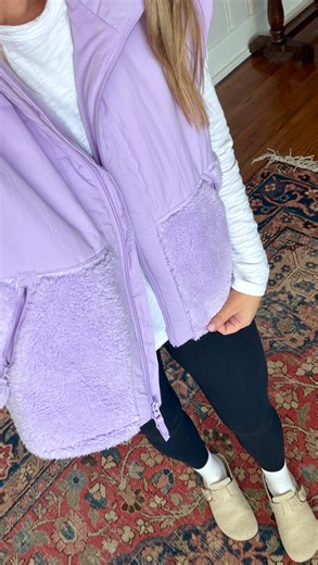 Claire Lock on Instagram: "Loving this new vest from Target! It’s super soft and warm and comes in several colors. I’ve also been wearing these machine washable clogs nonstop— they’re comfy and supportive! It’s a win win! 🙌🏼 Comment VEST for a link to shop my outfit + sizing notes!"