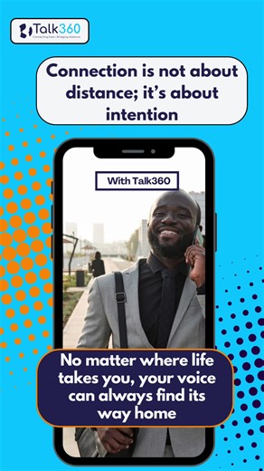 Talk360 bridges the gap between distance and intention. No matter where you are in the world, staying connected to the people who matter most should be simple, affordable, and reliable. #Talk360 #StayConnected #InternationalCalls #AfricansAbroad #GlobalConnection