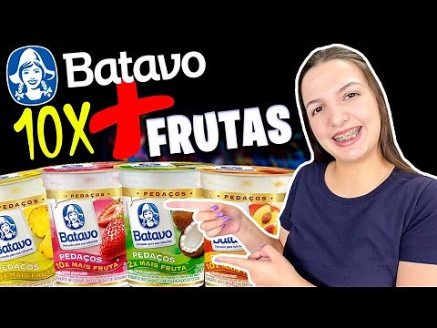 IOGURTE COM 10X MAIS FRUTAS DA BATAVO - PÊSSEGO / MORANGO / COCO E ABACAXI – TEM MAIS FRUTAS MESMO??