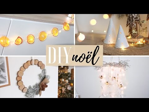 4 DIY Christmas decorations - Wreath, garland, candle holder...
