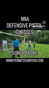 NRA DEFENSIVE PISTOL Course Description: This course is conducted as a NRA Defensive Pistol Class. This course will focus on the techniques needed to develop a defensive mindset. The goal of the course will be to develop the knowledge, skills, and attitude nec-essary to carry and use a concealed pistol ethically, responsibly, and with confidence. Students will receive the NRA Guide to the Basics of Personal Protection Outside The Home handbook, NRA Gun Safety Rules bro-chure and successful stude
