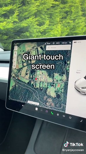 Exploring the Tesla Model Y's Giant Touch Screen with Google Maps