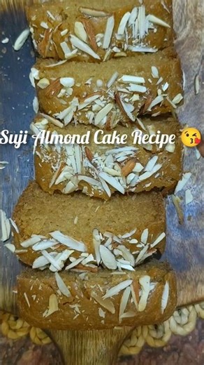 👌suji Almond Cake Recipe 😘#very easy recipe #almond cake #ytshorts 🎉