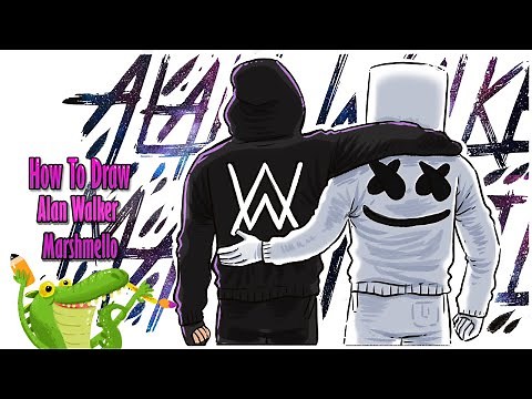 How to draw Alan Walker Marshmello