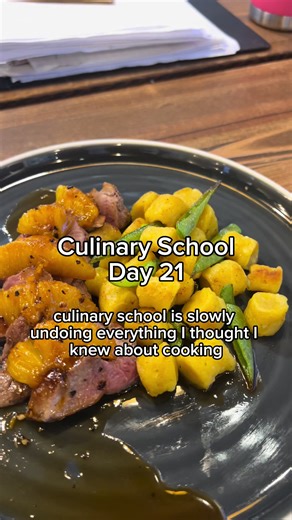 Today we learned how to break down a duck, render the fat properly, and build a sauce using demi-glace. This dish was next level 🦆 #culinaryschool #culinarystudent #cheflife #learntocook #cookingtips