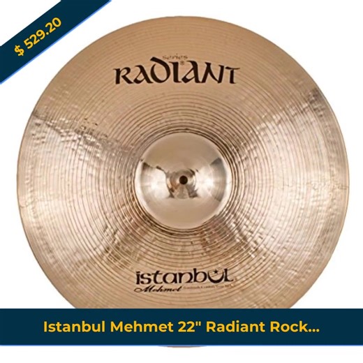 ✨ Elevate your sound with elegance! 🎶 Introducing the Istanbul Mehmet 22 Radiant Rock Ride – where craftsmanship meets brilliance. With its stunning visuals and rich, warm tones, this ride offers unparalleled clarity and depth for every performance. Whether on stage or in the studio, experience the synergy of sonic precision and luxurious design that every discerning drummer deserves. 🥁💖 Experience the radiance and let your music shine! Ready to make a statement? Grab yours for just $529.20 b