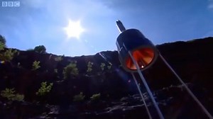 A video of a 'shaped charge bullet' that ejects liquefied metal at ultra-high speed through a 30 cm thick steel