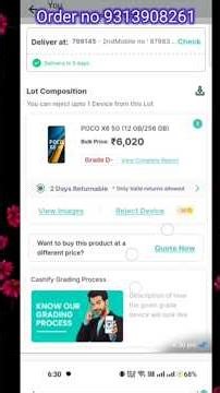 POCO X6 5G (12 GB/256 GB) ₹6000🔥 From Cashify super sale