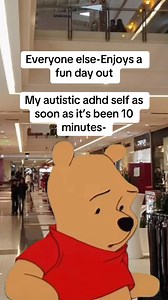 Factsss The adhd is culprit for this as the impulsive need to go shopping is needed a lot. However the overwhelm and too much sensory things make it near impossible to stay out for too long. So I’m pooh the bear 🤷🏻‍♀️ #sensoryoverload #sensoryoverwhelm #sensoryprocessing #autisticjourney #autismjourney #autismadvocate #autismadvocacy #autismadvocates #autismacceptance #autisticjoy #autisticadults #autisticadult #autisticwomen #autismwomen #autismfamily #adhdlife #adhdadvocate #adhdbrain #adhdw