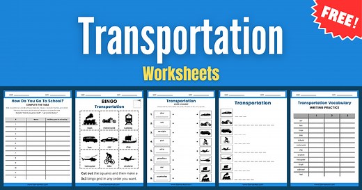 Transportation Vocabulary Worksheets For ESL Kids | Games4esl