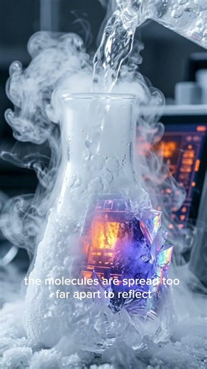 Oxygen is invisible as a gas, but as a liquid, it’s a beautiful pale blue.