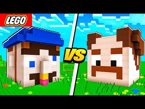 Jeffy vs Marvin LEGO House Battle in Minecraft!
