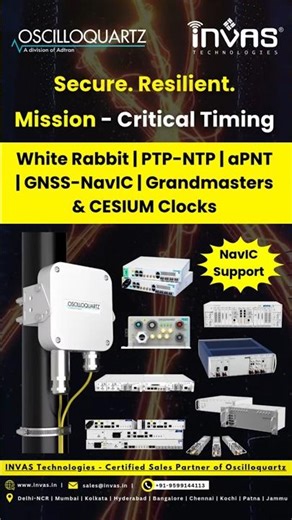 White Rabbit | PTP-NTP | aPNT | GNSS-NavIC | Grandmasters & CESIUM Clocks | Oscilloquartz | OSA