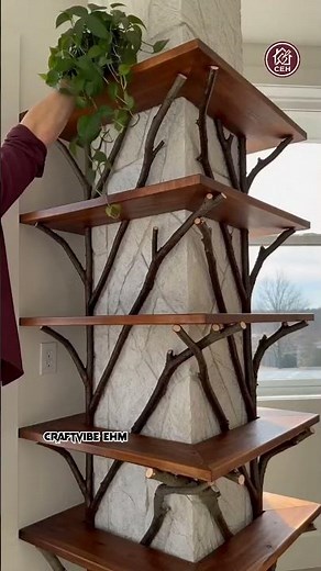 Ultimate DIY rustic corner shelf build #diy #craftvibeehm #woodworking #homedesign
