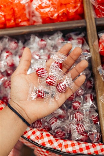 5.1K views · 75 reactions | Our Mast General Store crew just put their taste buds to the test with the new Sizzlin’ Cinnamon Jaw Breakers—and let’s just say… we’re definitely feelin’ the burn! These aren’t your grandma’s fireballs. Nope. These jaw breakers pack some serious heat. 掠Think you can handle it? Stop by your local Mast General Store, and see if you can stand the heat.  | Mast General Store | Facebook