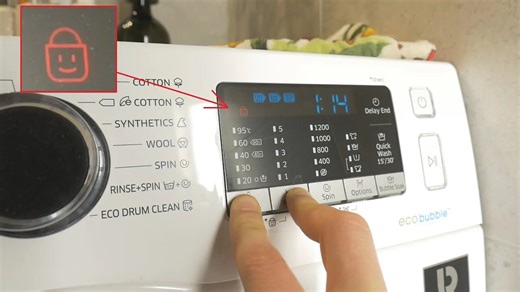 How to UNLOCK Samsung washing machine Key & Child LOCK