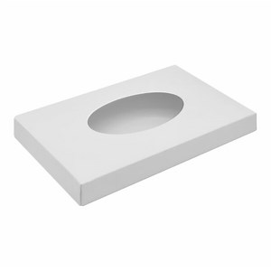 Simplex 9 3/8" x 6" x 1 1/8" 2-Piece 1 lb. White Candy Box with Oval Window - 250/Case