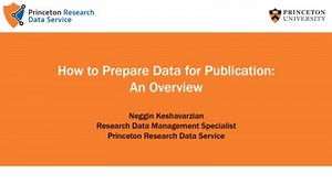 How to Prepare Data for Publication: An Overview