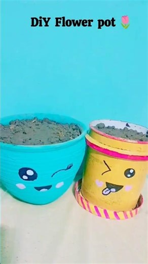 DiY flower pot for waste material ‪@usHalimaartcraft‬