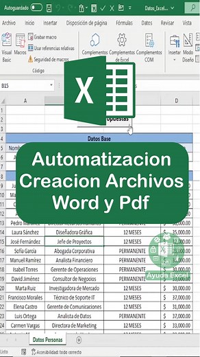 5K views · 45 reactions | Creación de archivos en formato PDF y WORD a partir de un archivo de Excel, donde unicamente tu seleccionas los datos en el archivo de Excel y de manera automática mediante MACROS te creara los archivos ya sea en formato PDF o WORD. #excel #exceltips #exceltricks #excelpro #reels #reelsfb #reelsviral | Ayuda Excel | Facebook