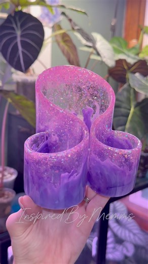 Absolutely LOVE when you all request a custom order on a piece I’ve made and add your favorite colors to it! 💕💜 This resin storage cup turned out so soft and dreamy! Pickup the best bubble free resin from Let's Resin Glitter by @glittermakesit use my code ‘INSPIRED’ to when you order to save 30% #resinart #resinpourart #resinpour #resin #resintutorial #inspiredbymemms #letsresin #glittermakesit #satisfying #artistsoninstagram #resinobsession #resinofinstagram #craftbusiness #purple #makeup | I