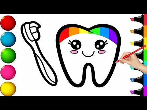 Toothbrush and Teeth Drawing for Kids | Easy Step-by-Step Drawing Tutorial 🦷
