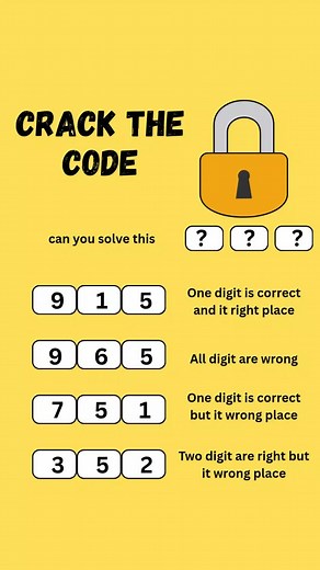 Think you’ve got a sharp mind? 🧠 Only 1% of people can crack this code! 😎 Look closely, use your logic, and drop your 3-digit answer below 👇 Let’s see who’s the real genius! 🕵️‍♂️ #CrackTheCode #MindPuzzle #BrainTeaser #IQChallenge #LogicGame #PuzzleTime #RiddleOfTheDay #GuessTheCode #ChallengeYourBrain #SmartMind #BrainWorkout #ThinkSmart #DailyPuzzle #MindGames #viral #reels #trending #viralvideos | Lèñjà Màgàr