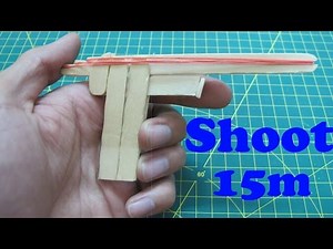 Making classic Rubber Band Shotgun – wooden pistol - elastic gun ( 3 shoot )