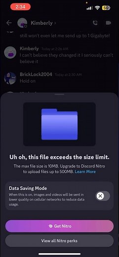 Discord lowered the file size limit that you can send from 25 MB to 10 MB