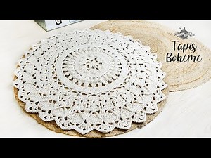 "Bohemian" rug, boho decor, crochet with easy pattern, 90cm