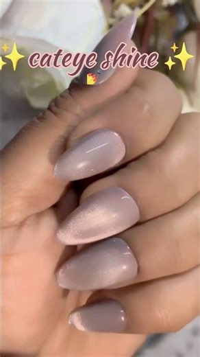 beautiful nude shiny cateye nailart design 💅🌸#nailoraq #nails #nailart #shorts #ytshorts #explore