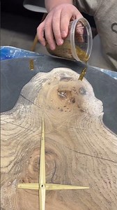 24" Black and Gold Resin Clock