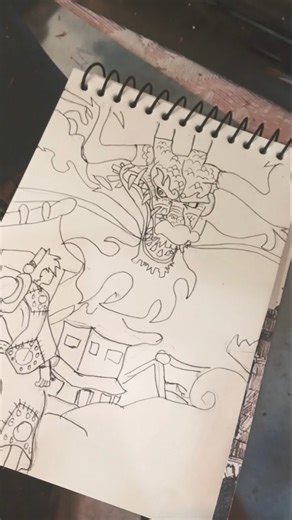 KAIDO VS LUFFY DRAWING FROM ONE PIECE 🔥🔥💥💥#kaido #wano #luffy