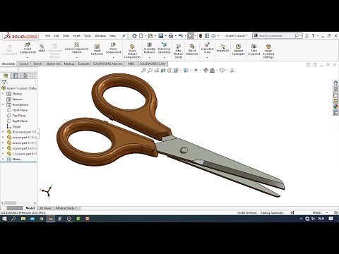 solidworks tutorial how to make and assemble scissors in Solidwroks
