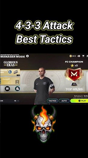 4-3-3 ATTACK BEST MANAGER MODE TACTICS #fcmobile #tactics #fc26