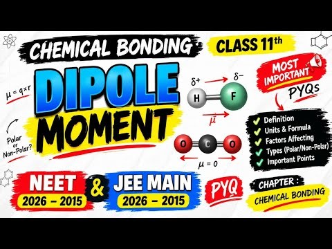 Dipole Moment ⚡ | Chemical Bonding | Class 11 Chemistry | NEET & JEE Main | PYQs