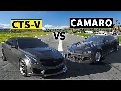 Cadillac vs Camaro Drag Race! 820hp CTS-V vs 1040hp Camaro SS