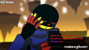 Error!Sans vs X!Chara [Animation] on Make a GIF