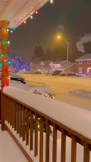 1990s Nostalgic Winter: Home Alone Porch View in the Snow