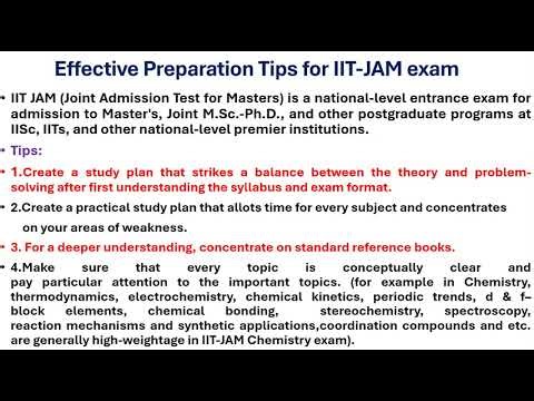 Preparation Tips for IIT-JAM exam