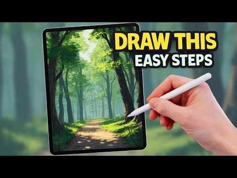 How YOU can draw a Woodland Path in EASY STEPS | Procreate Drawing Tutorial