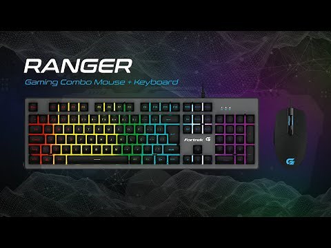 Combo Teclado + Mouse Gamer Fortrek Rainbow Ranger Grafite RGB