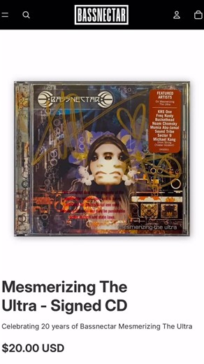Bassnectar on Instagram: "In honor of 20 years of Bassnectar - Mesmerizing the Ultra, we’ve added 5 autographed copies of the CD to the shop. Get it here: https://shop.bassnectar.net/products/mesmerizing-the-ultra-signed-cd"