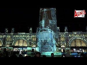La Rochelle. Mapping Son et Lumière "Entre Fer et Mer", la gare de La Rochelle à 100 ans.