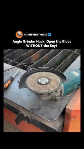 Explore l Learn l Facts on Instagram: "angle grinder hack: opening the blade without the key is a clever trick that saves time when the tool’s wrench is missing. instead of the standard spanner, you simply lock the grinder’s shaft, hold the disc firmly, and use controlled force—often with your hand or a simple tool—to loosen the nut. because the grinder’s rotation naturally tightens the blade during use, it only needs a small reverse twist to unlock. it’s quick, practical, and surprisingly effec